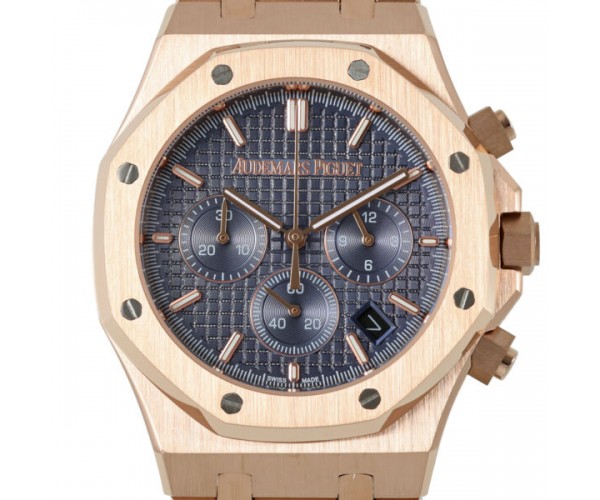 Exquisite Replika: Audemars Piguet Royal Oak Chrono in Roségold und Blau