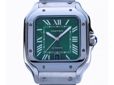 Einzigartige Replica Uhr: Cartier Santos 2023 in Grüner Pracht