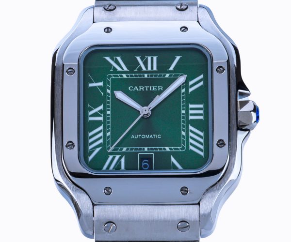 Einzigartige Replica Uhr: Cartier Santos 2023 in Grüner Pracht
