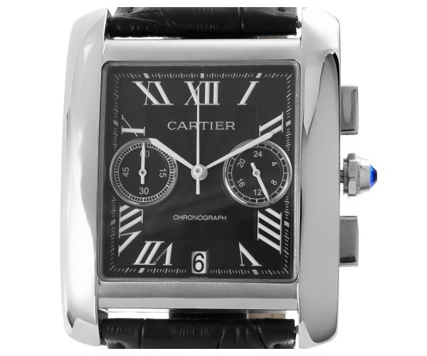 Replika-Modell Cartier Tank MC Chronograph in klassischem Schwarz