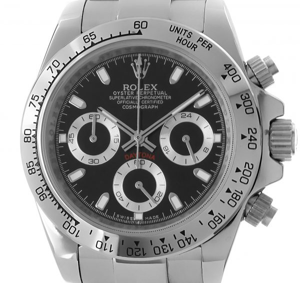 Rolex Daytona stahl - schwarzes Ziffernblatt