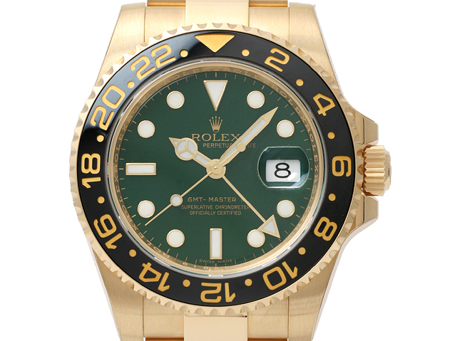 Rolex GMT Master II 18k Gold grünnes Zifferblatt